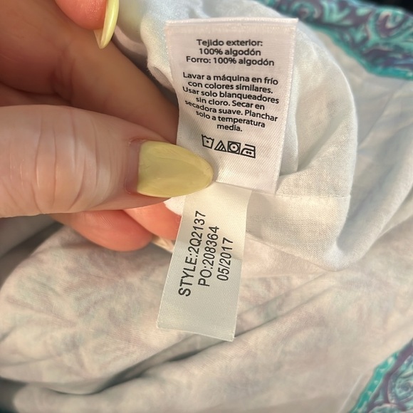 Vineyard Vines Paisley Romper Embroidered Pull-On Button Front Tie Waist Tassel - Picture 10 of 12